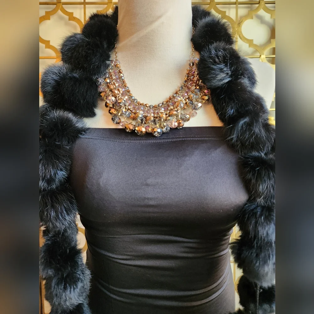 Aurora Borealis Multicolor Crystal Beaded Statement Necklace - Picture 1 of 17